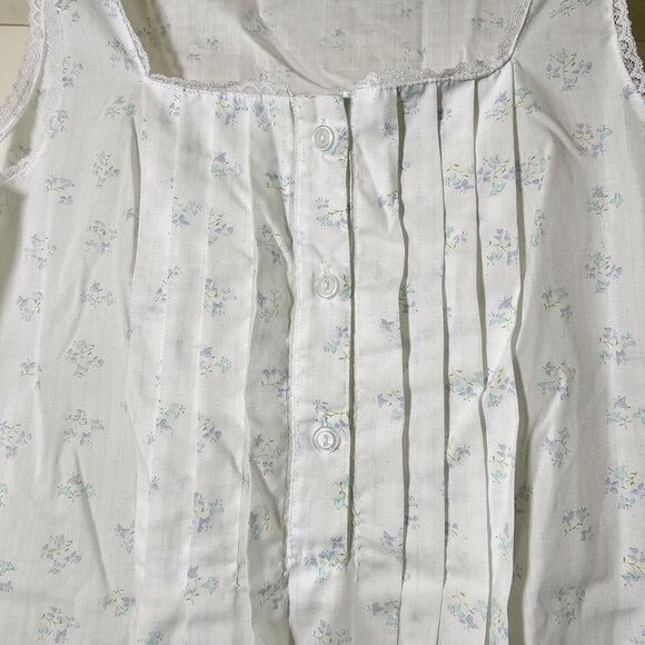 Barad And Co Nightgown Floral Roses Small Lace Trim Sleeveless Full Length - Picture 6 of 9